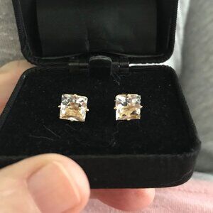 Pair Diamonique Solitaire Earrings